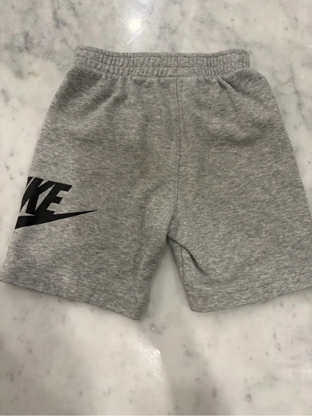 Nike Kids Gray Shorts with Black Swoosh
